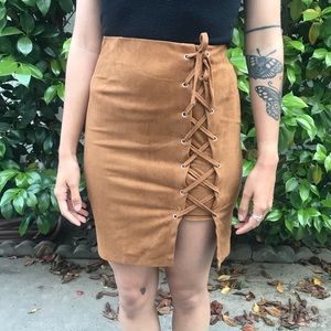 LF faux suede skirt